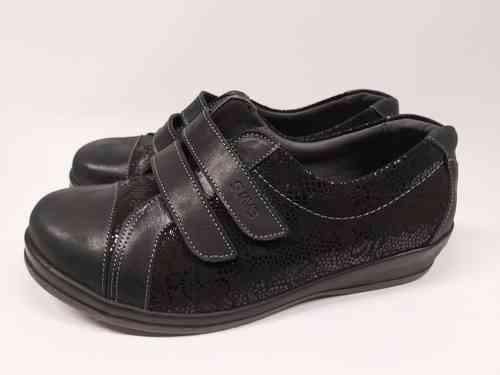 Suave Bristol 4631T, musta nahkainen erikoistilava 2-tarrainen kenkä